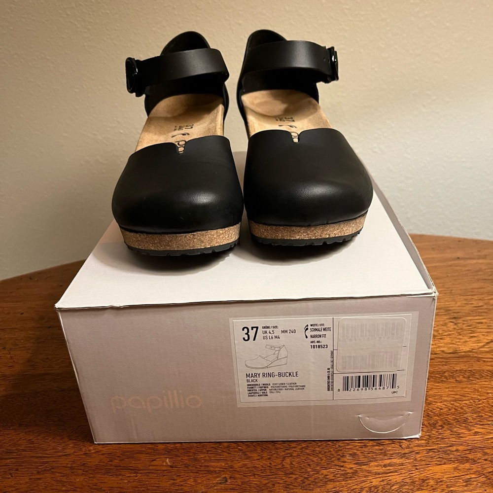Papillo by Birkenstock Mary Ring Buckle Mary Jane wedges size 37eu / 6.5 us